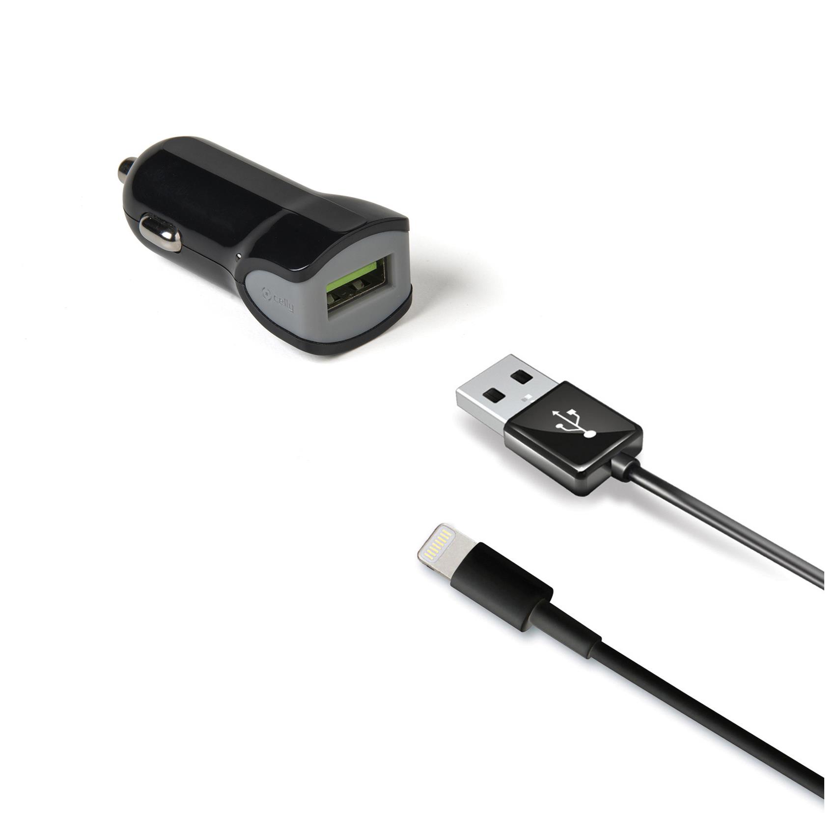 Celly KIT USB CAR CH+LIGHTNING CABLE 12W